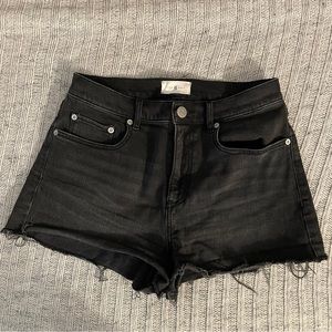 Black denim shorts